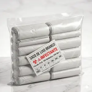 Saco de Lixo Branco Infectante 100L Pct 100 Uni.