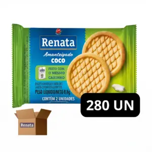 Biscoito Renata Coco cx 280 Uni. 2x2 8,8g