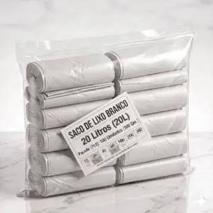 Saco de Lixo Branco 20L Pct 100 Uni.