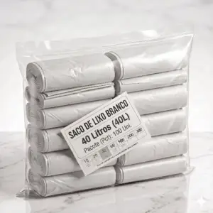 Saco de Lixo Branco 40L Pct 100 Uni.