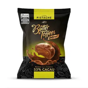 Bala Butter Toffees 53% Cacau Pistache 400g