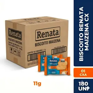 Biscoito Renata Maizena cx 180 Uni. 2x2 11g