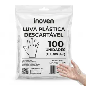 Luva Plástica Descartavél Pct 100 Uni.