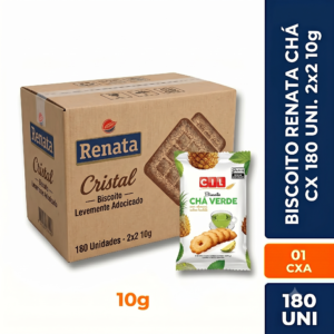 Biscoito Renata Chá Verde cx 180 Uni. 2x2 10g
