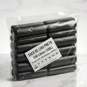 Saco de Lixo Preto 100L  Pct 100 Uni.