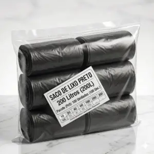 Saco de Lixo Preto 200L Pct 100 Uni.