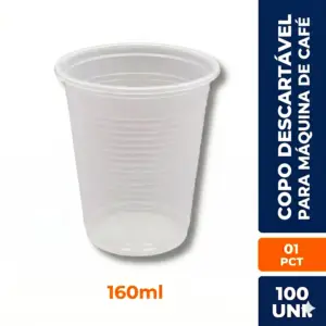 Copo 160ml Pct 100 Uni. Para máquina de Café