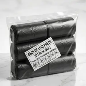 Saco de Lixo Preto 20L Pct 100 Uni.