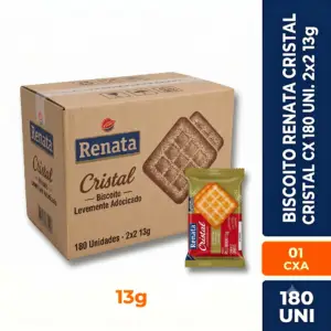 Biscoito Renata Cristal cx 180 Uni. 2x2 13g