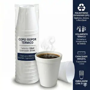 Copo Isopor 120ml Pct 25 Uni.