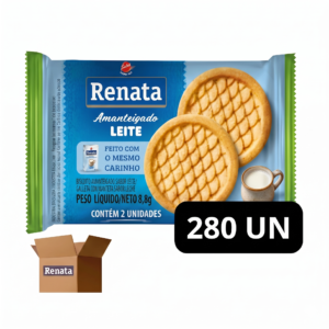 Biscoito Renata Leite cx 280 Uni. 2x2 8,8g