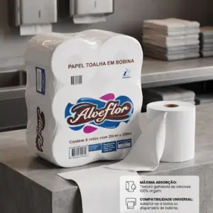 Papel Toalha Alveflor Bobina 6 Rolos 20cmx200mt