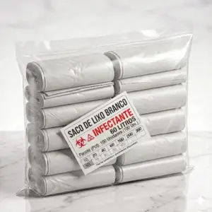 Saco de Lixo Branco Infectante 60L Pct 100 Uni.