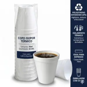 Copo Isopor 70ml Pct 25 Uni.