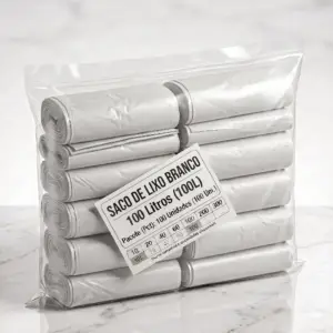 Saco de Lixo Branco 100L Pct 100 Uni.