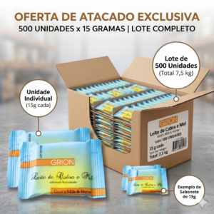 Sabonete 15g Leite de Cabra e Mel cx 500 Uni.