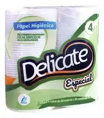 Papel Higiênico Delicate Especial Folha Simples Pct 4 Uni. 30mtx10cm